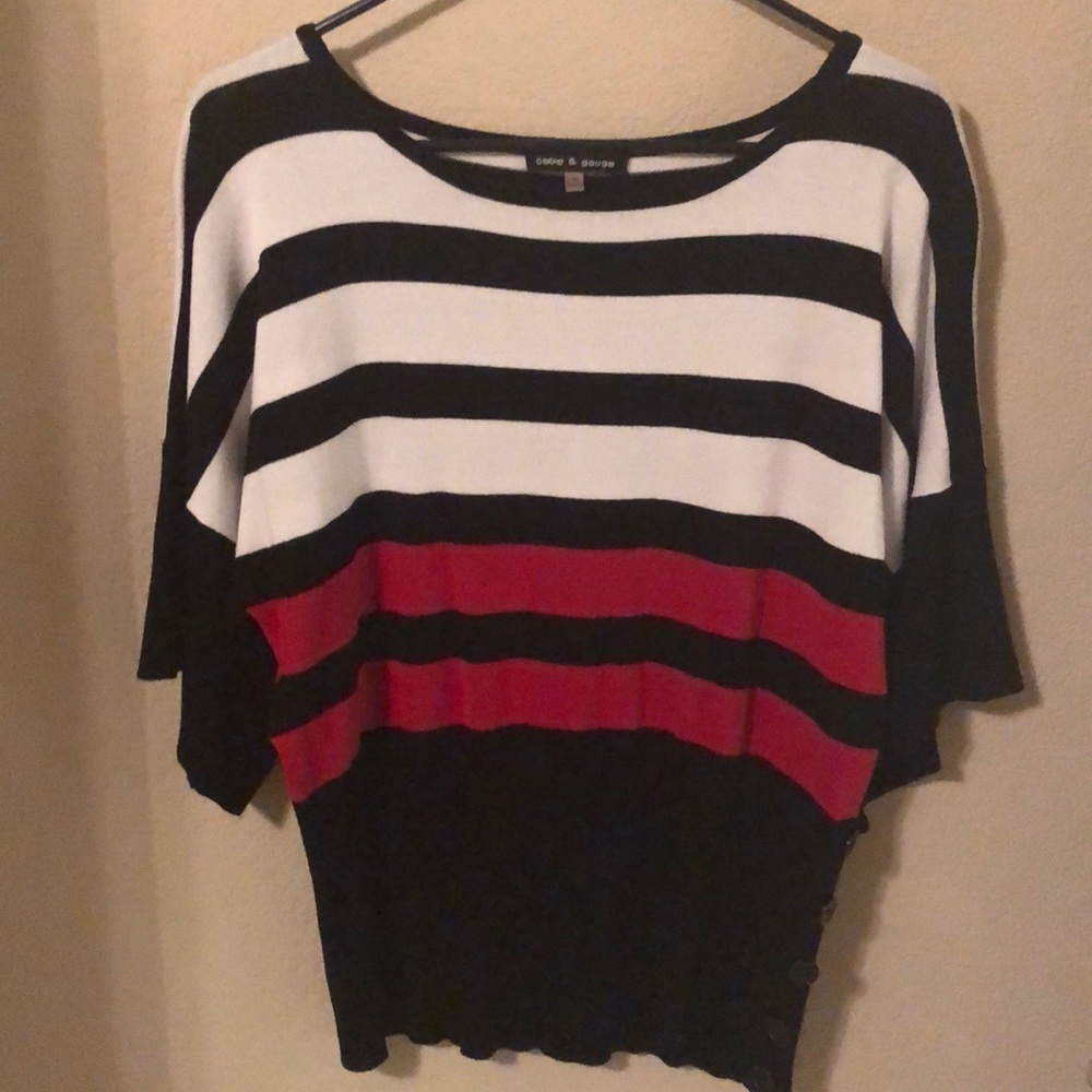 Cable & gauge wide sleeved sweater top
